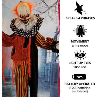 Haunted Hill Farm Life-Size Animatronic Clown (HHCLOWN-9FLSA)