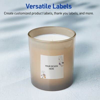 Avery Laser/Inkjet Square Multipurpose Labels, 3" x 3", White, 60/Pack (S00-F4H)