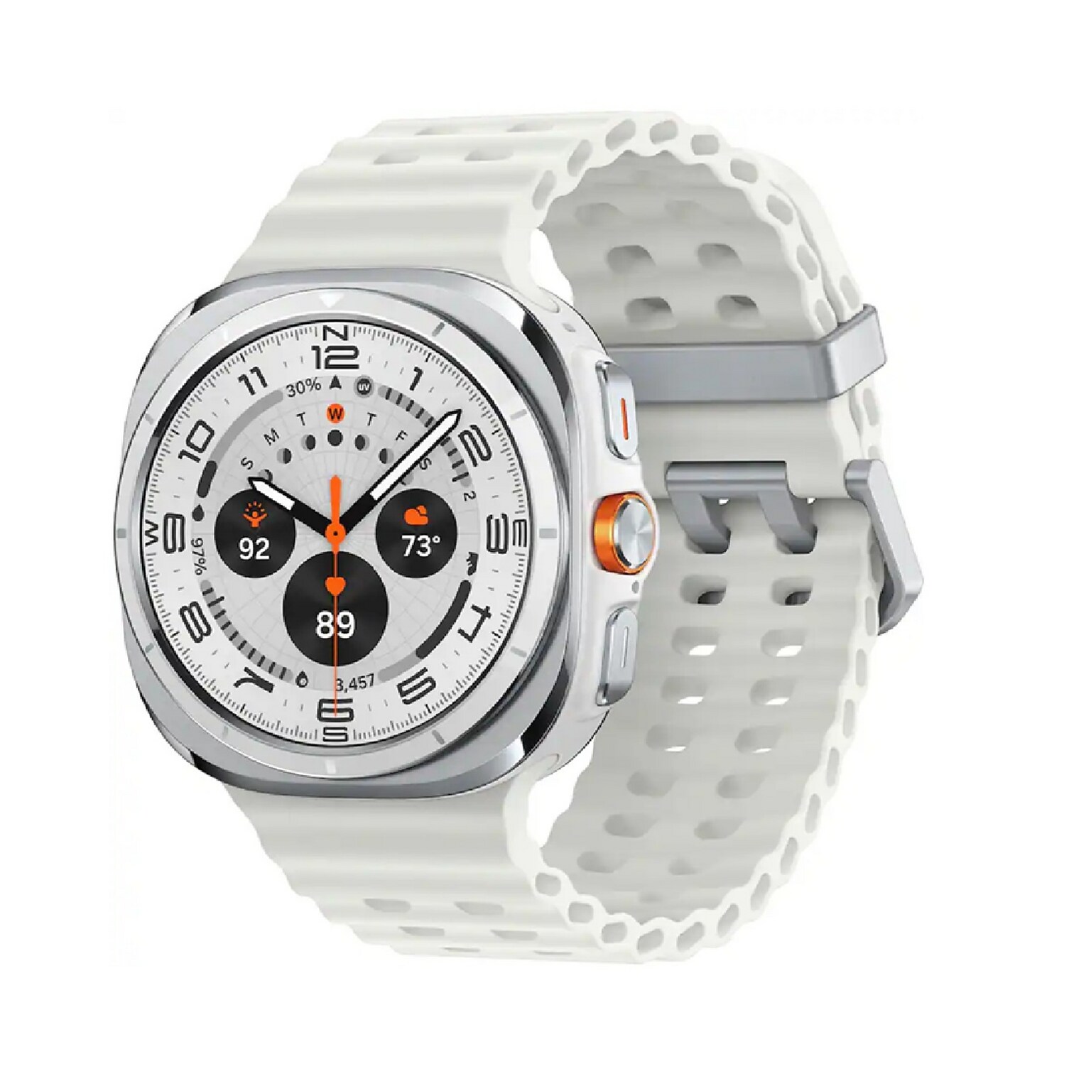 Samsung Galaxy Watch Ultra Smart Watch, GPS, 47mm, Titanium Case, Titanium White Rubber (SM-L705UAW1XAA)