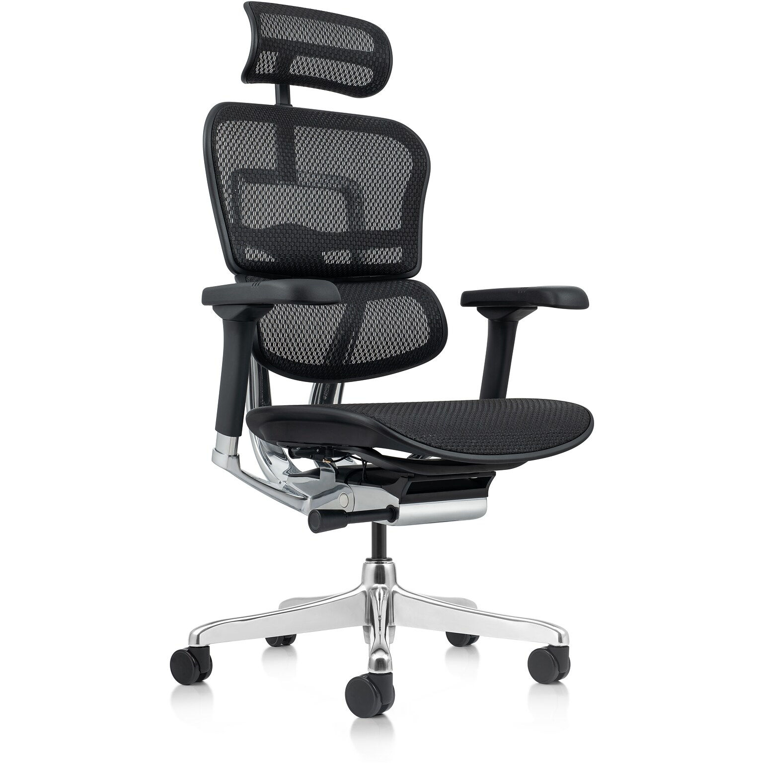 Eurotech Ergohuman Gen2 High-Back Mesh Office Chair w/ Headrest, Black (ME7ERG-GEN2-BLK)
