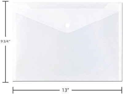 JAM Paper Premium Plastic Document File, Letter, Clear, 3/Pack (218S0CLGX3)