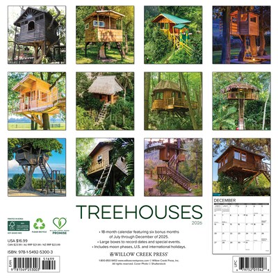 2026 Willow Creek Treehouses 12 x 12 Monthly Wall Calendar (53003)