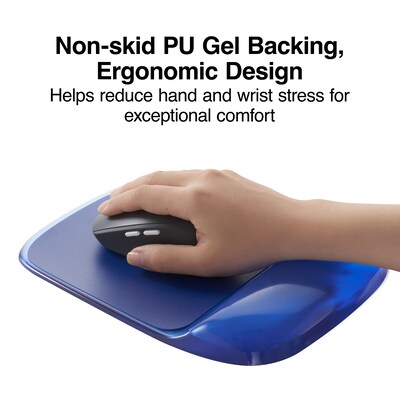 Quill Brand ® Gel Mouse Pad/Wrist Rest Combo, Blue Crystal (18259)
