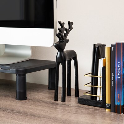Mind Reader Metal Reindeer Book End, 10.25, Black (RDEER-BLK)