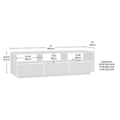 Sauder Harvey Park Credenza TV Stand, Screens up to 70", Raven Oak (433482)