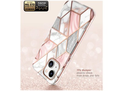 i-Blason Cosmo Marble Pink Case for iPhone 14 (iPhone2021/22-6.1-Cosmo-SP-Marble)