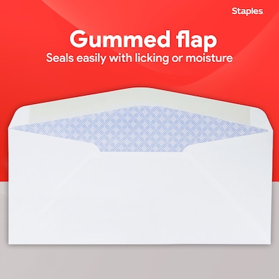 Staples Security Tinted #10 Window Envelopes, 4 1/8" x 9 1/2", White Wove, 500/Box (ST50152-CC)
