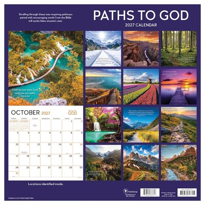 2027 TF Publishing Paths to God 11" x 12" Monthly Wall Calendar, Multicolored (27-1022)
