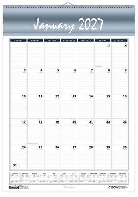 2027 House of Doolittle Bar Harbor 15.5 x 22 Monthly Wall Calendar, Blue/Gray (333-27)