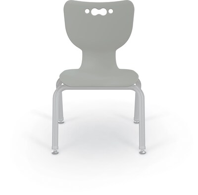 MooreCo 12" Hierarchy Student Chair with 4 Legs, Morning Fog/Platinum Base (703673563055)
