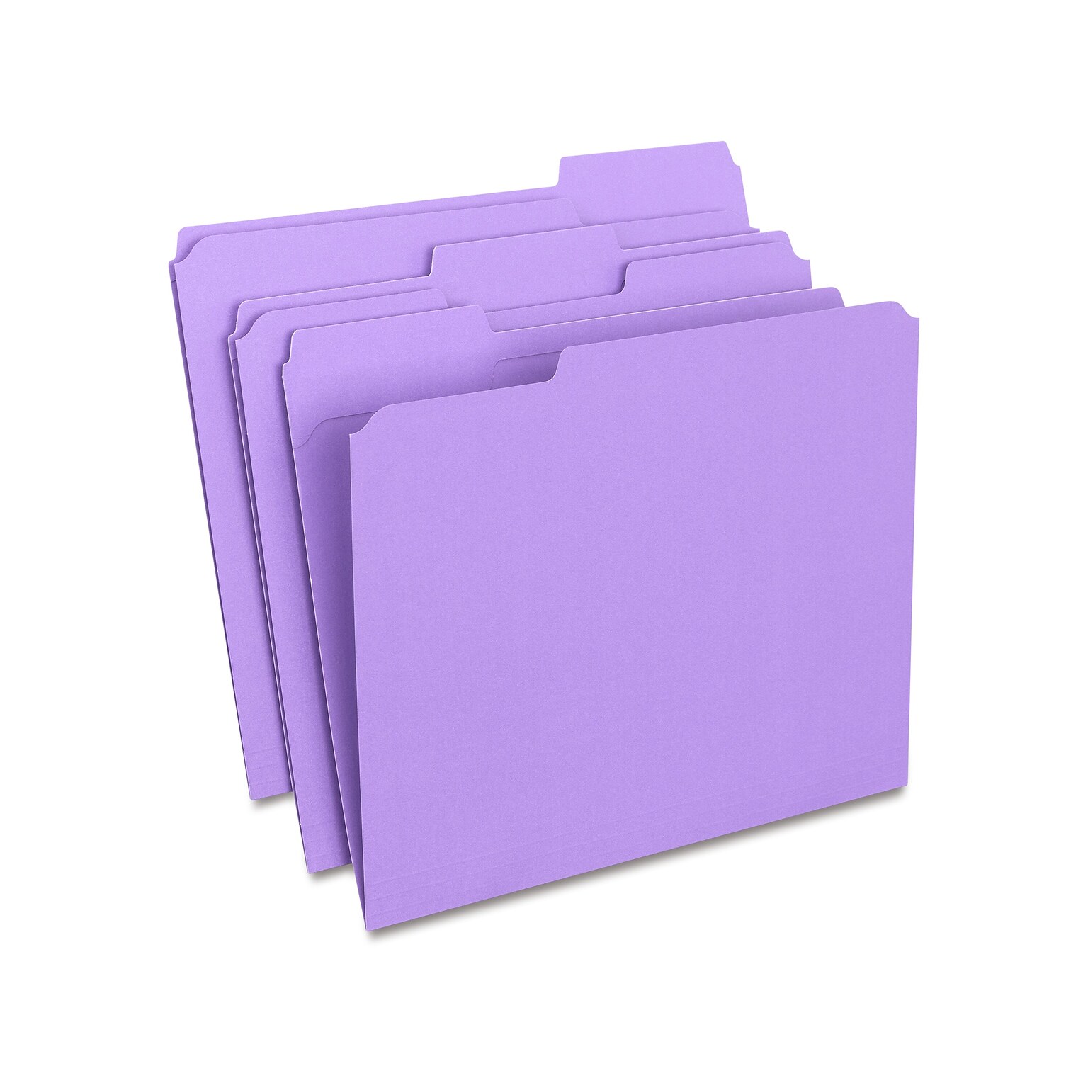 Staples Reinforced File Folders, 1/3-Cut Tab, Letter Size, Purple, 100/Box (ST508945-CC)