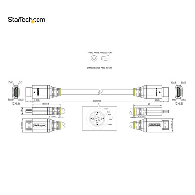 StarTech Ultra High Speed 6.6' 8KHDMI Cable, Male to Male, Black (HDMM21V2M)