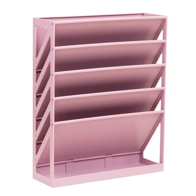 Staples 5-Pocket Plastic Mountable Wall File, Letter Size, Dusty Pink (ST63892)