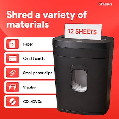 Staples 12-Sheet Micro-Cut Multi-Media Shredder (ST62153)