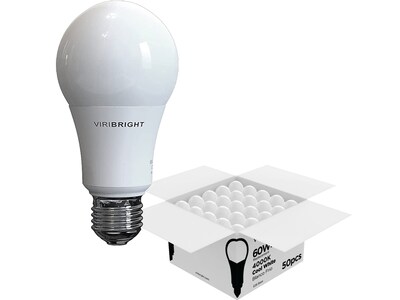 Viribright Pro 9-Watt Cool White LED General-Purpose Bulb, 48/Box (640339-50P)