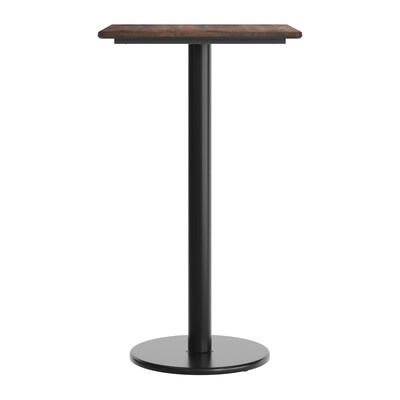 Flash Furniture Acadia Wooden Dining Table, 23.75"D x 29.75"W, Dark Brown/Black Base (ST2430WBRTR18B)