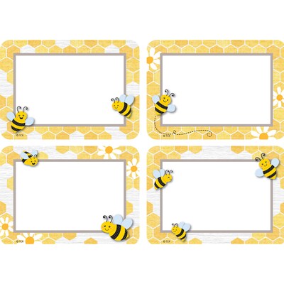 Teacher Created Resources Buzzing Bees Name Tags/School Name Tags, 3.5 x 2.5, 36/Pack, 6 Packs/Bundle (TCR6910-6)