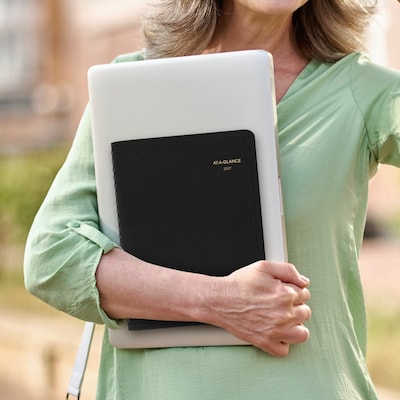 2027 AT-A-GLANCE 8" x 11" Daily Appointment Book, Faux Leather Cover, Black (70-822-05-27)
