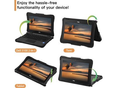 TechProtectus ShockProof 11.6" Laptop Case for Dell 3100 Chromebook, Shock-Absorbing, Black (TP-CL-DE3100-21)