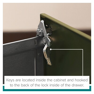 Space Solutions 18" 4-Drawer Metal Mobile Organizer, Locking, Teal (25946)