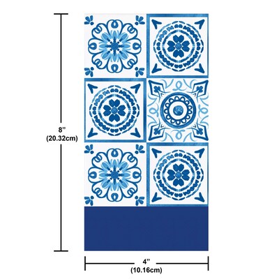 Creative Converting Blue Willow Napkins, Blue/White, 64/Pack (DTC365224GNAP)
