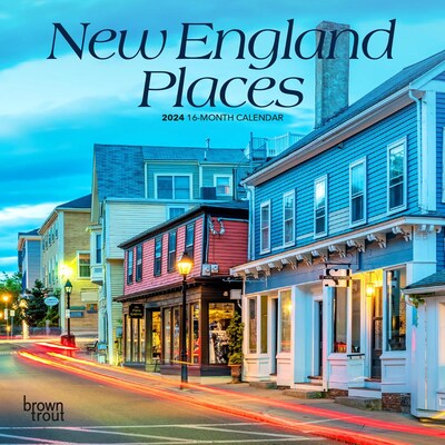 2024 BrownTrout New England Places 7 x 14 Monthly Wall Calendar (9781975464172)