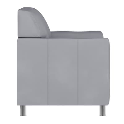 Flash Furniture Hercules Diplomat LeatherSoft Reception Chair, Gray/Chrome Legs (BT8271GYCHR)