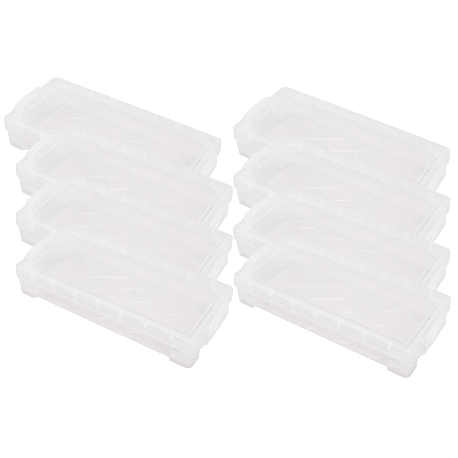 Super Stacker Polystyrene Pencil Box, 3.75 x 8.375 x 1.625, Clear, 8/Pack (AVT40309-8)