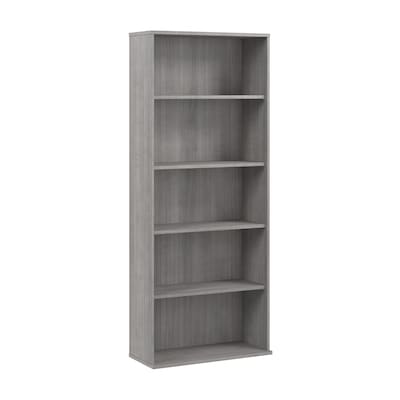 Bush Business Furniture Hustle Tall 5 Shelf Bookcase, Platinum Gray (HUB230PG)