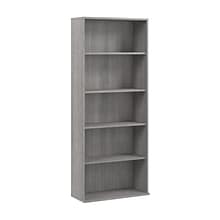 Bush Business Furniture Hustle Tall 5 Shelf Bookcase, Platinum Gray (HUB230PG)