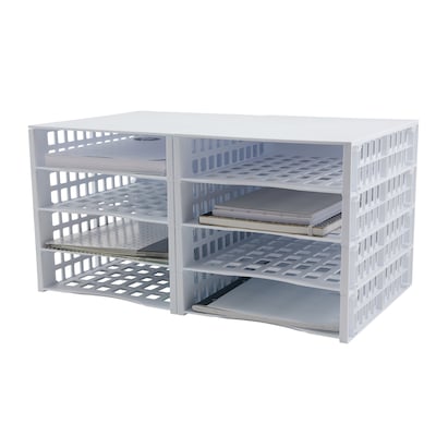 Thinkspace Literature organizer 8-Compartment Literature Organizers, 21" x 12.25", White (39444)