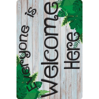 Ashley Smart Poly Computer Mouse Pad, 8" x 10", Everyone is Welcome Here, Beech Wood, Greenery, 6/Pack (ASH12510-6)