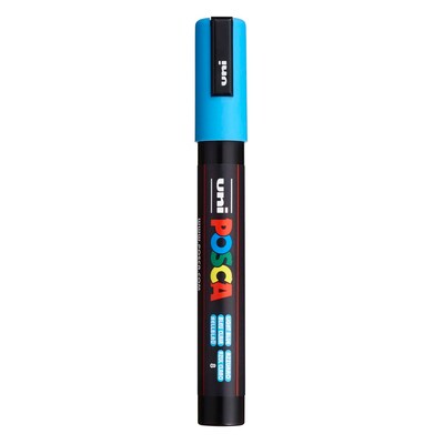 POSCA PC-5M Water Based Paint Marker, Reversible Medium Tip, Light Blue, 3/Pack (UBCPC5MLBLUE-3)