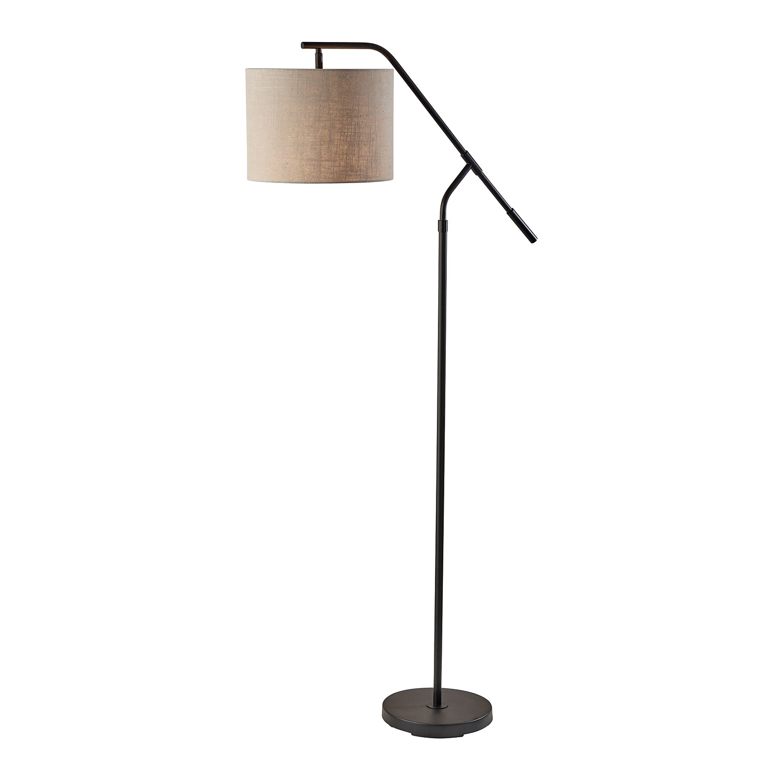 Simplee Adesso Milo 60 Black Floor Lamp with Light Brown Drum Shade (SL9503-01)