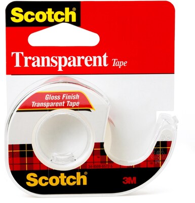 Scotch® Transparent Tape, w/Built in Refillable Dispenser, 1/2 x 12.5 yds., 1 Roll (144)