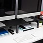 Mind Reader Adjustable Dual Monitor Stand with Drawers, Black (DUBMO-BLK)