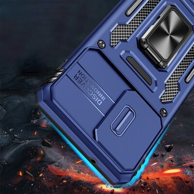 SaharaCase Raider Phone Case for Motorola Edge, Shock Absorbing, Midnight Blue (CP00619)