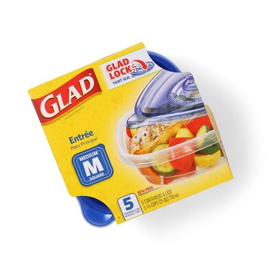 Glad Home Collection Containers, 25 Oz., 5/Pack (79067)