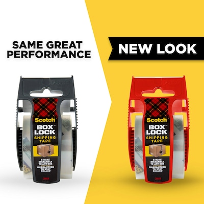 Scotch Box Lock Heavy Duty Packing Tape with Dispenser, 1.88" x 22.2 yds., Clear (195)