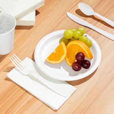 Touch of Color Plastic Assorted Cutlery, Heavy-Weight, White, 288 Pieces/Carton (010420)