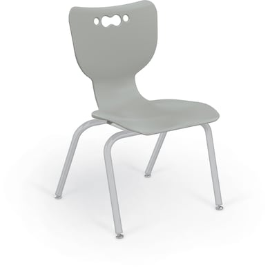 MooreCo 14 Hierarchy Student Chair with 4 Legs, Morning Fog/Platinum Base (703673562843)