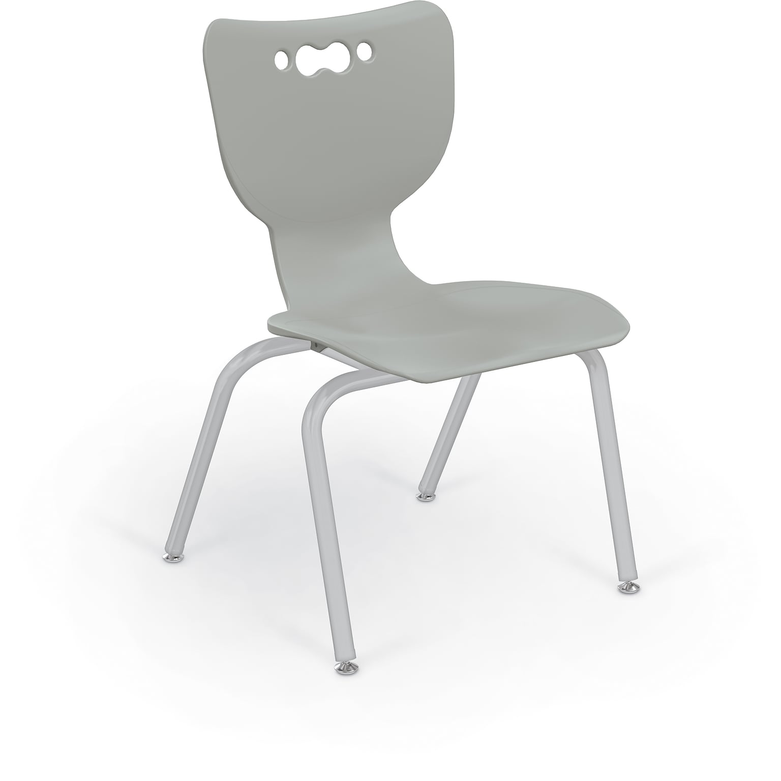 MooreCo 14 Hierarchy Student Chair with 4 Legs, Morning Fog/Platinum Base (703673562843)