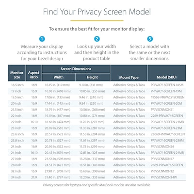 StarTech Anti-Glare Privacy Filter & Screen Protector for 24" Widescreen Monitor (16:9) (PRIVSCNMON24)