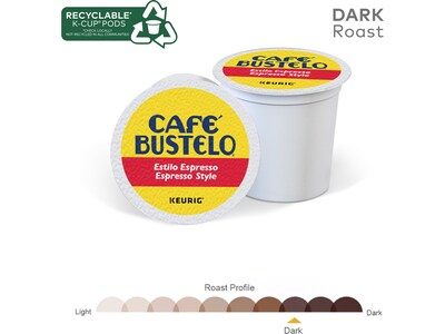 Cafe Bustelo Espresso Style Coffee Keurig® K-Cup® Pods, Dark Roast, 48/Box (5000346117)