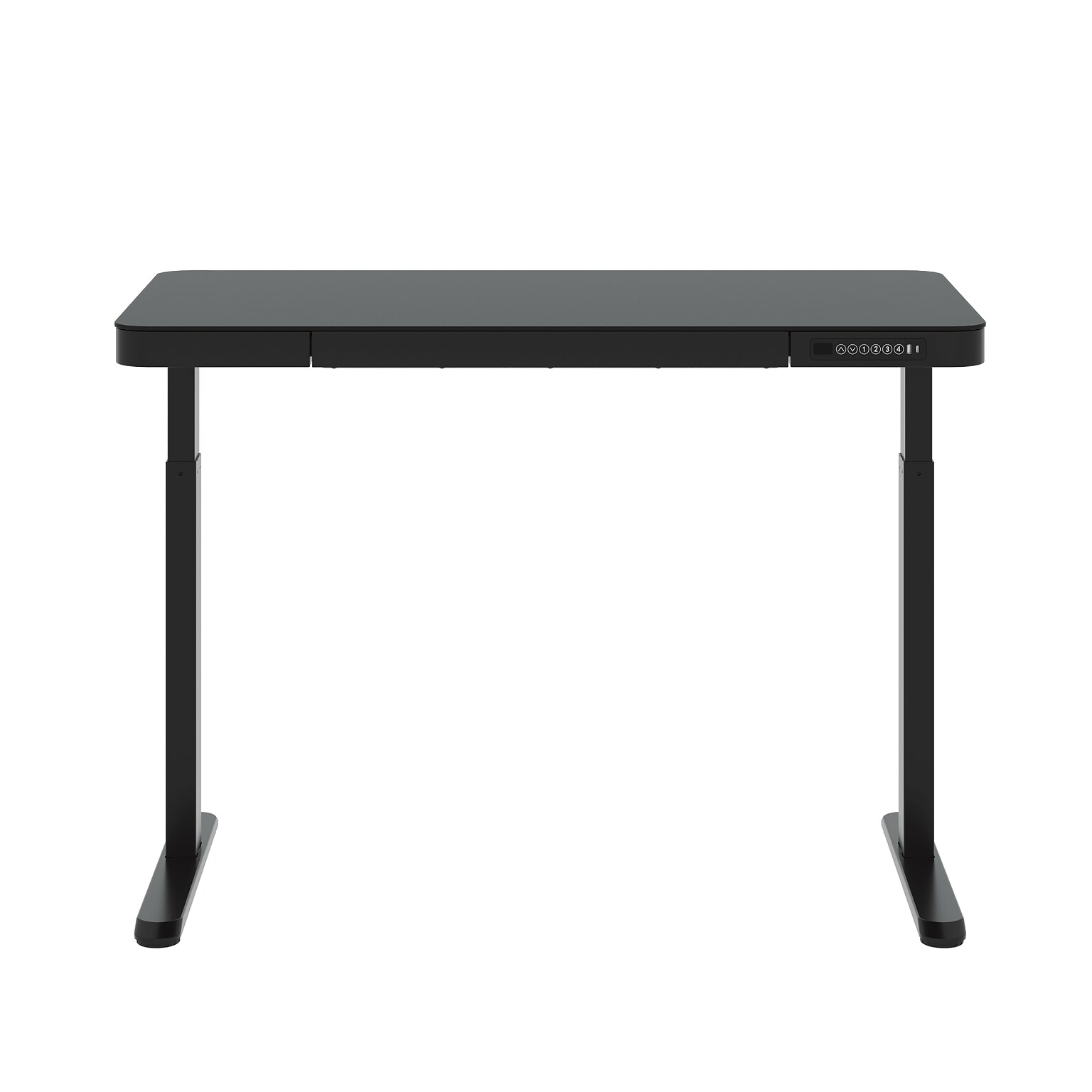 FlexiSpot EG9 48W Electric Adjustable Glass Top Standing Desk, Black (EG9B-E)