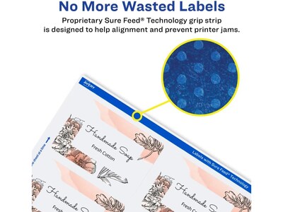 Avery Sure Feed Laser/Inkjet Rectangle Labels, 2" x 3", Glossy White, 80 Labels/Pack (22890)