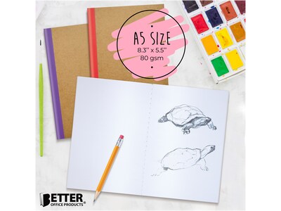 Better Office Customizable Notebook, 5.5" x 8.3", 30 Sheets, Kraft, 20/Pack (25031-20PK)