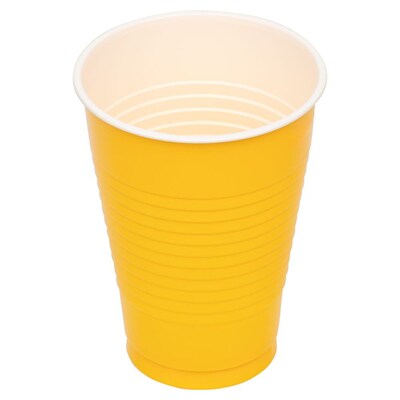JAM Paper Plastic Party Cups, 12 oz, Yellow, 20/Pack (255523919)