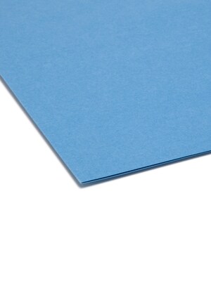 Smead File Folders, Reinforced Straight-Cut Tab, Letter Size, Blue, 100/Box (12010)