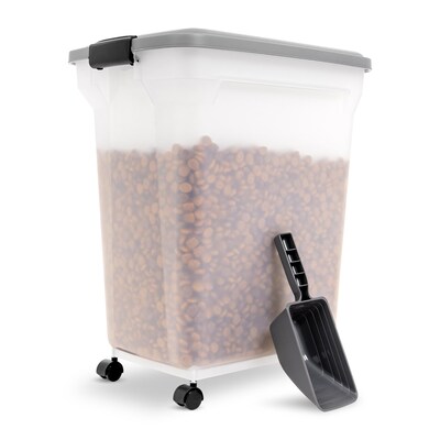 Iris 55 Quart Storage Container with Lid, Plastic, Gray (301048)